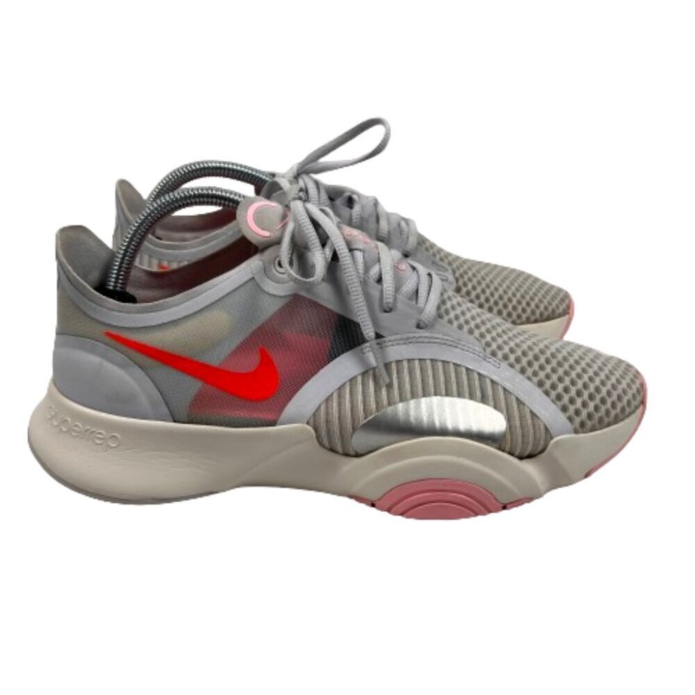 Nike Womens SuperRep Go CJ0860 Training Sneakers Size 10 Gray Pink Athletic